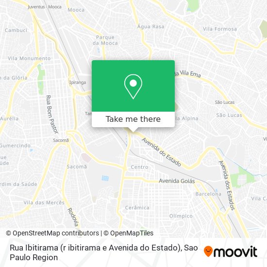 Rua Ibitirama (r ibitirama e Avenida do Estado) map