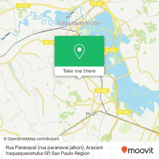 Mapa Rua Paranavaí (rua paranavaí jabori), Aracaré Itaquaquecetuba-SP