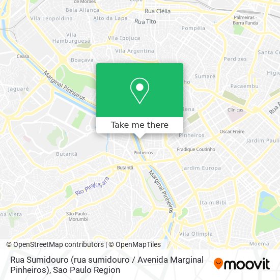 Mapa Rua Sumidouro (rua sumidouro / Avenida Marginal Pinheiros)