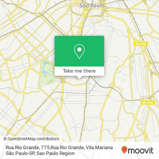 Mapa Rua Rio Grande, 775,Rua Rio Grande, Vila Mariana São Paulo-SP