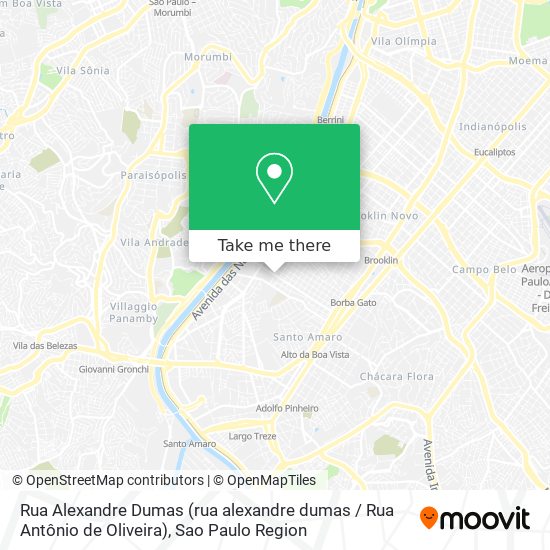 Mapa Rua Alexandre Dumas (rua alexandre dumas / Rua Antônio de Oliveira)