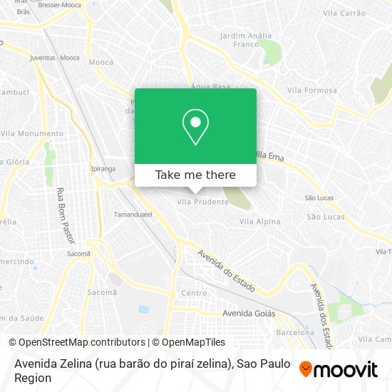 Mapa Avenida Zelina (rua barão do piraí zelina)