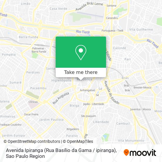 Avenida Ipiranga (Rua Basílio da Gama / ipiranga) map