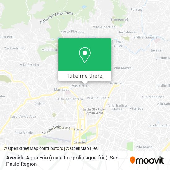 Avenida Água Fria (rua altinópolis água fria) map