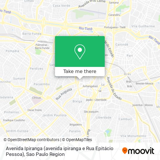 Mapa Avenida Ipiranga (avenida ipiranga e Rua Epitácio Pessoa)