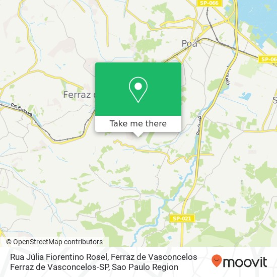 Rua Júlia Fiorentino Rosel, Ferraz de Vasconcelos Ferraz de Vasconcelos-SP map