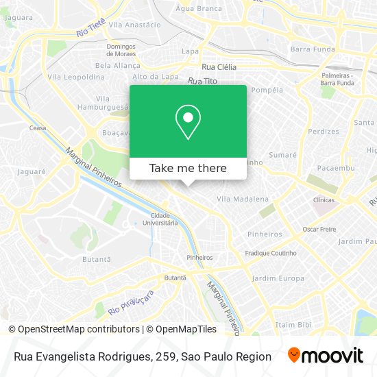 Mapa Rua Evangelista Rodrigues, 259