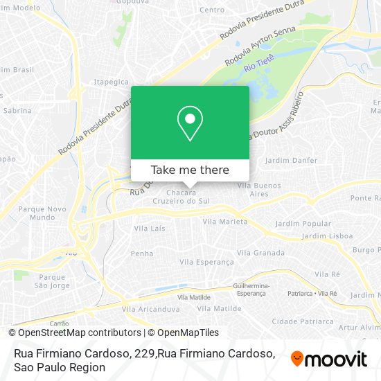 Mapa Rua Firmiano Cardoso, 229,Rua Firmiano Cardoso