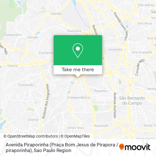 Avenida Piraporinha (Praça Bom Jesus de Pirapora / piraporinha) map