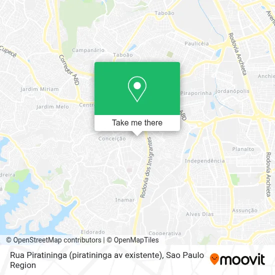 Rua Piratininga (piratininga av existente) map