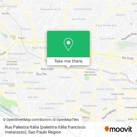 Rua Palestra Itália (palestra itália francisco matarazzo) map