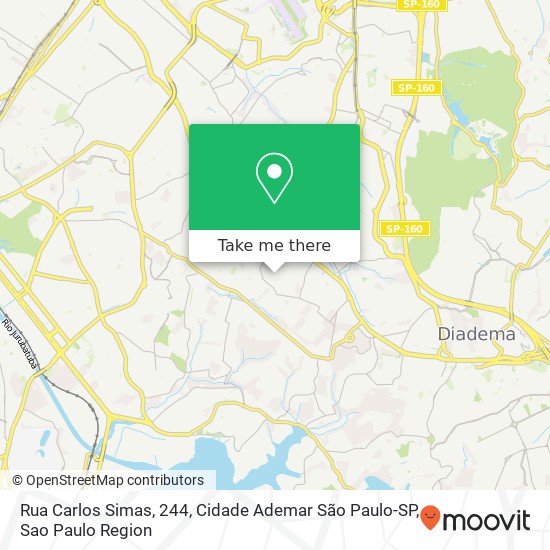 Rua Carlos Simas, 244, Cidade Ademar São Paulo-SP map