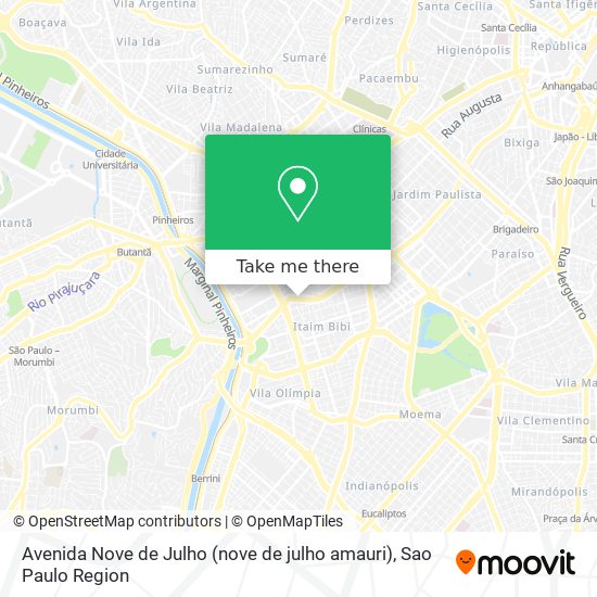 Avenida Nove de Julho (nove de julho amauri) map