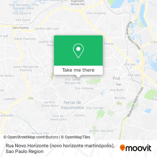 Rua Novo Horizonte (novo horizonte martinópolis) map