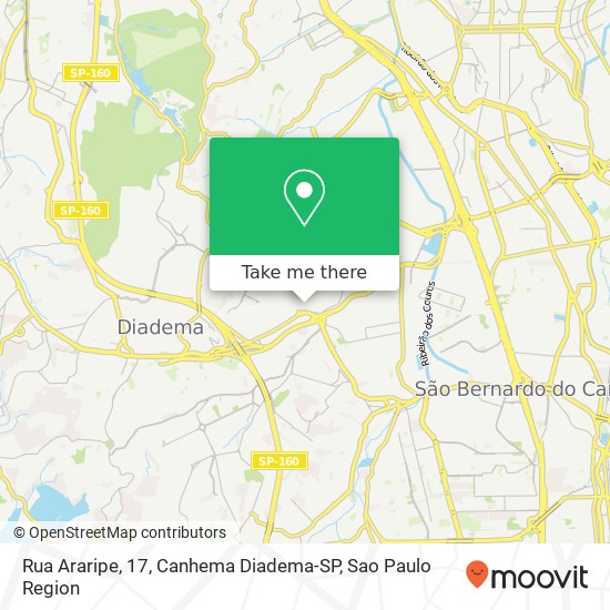 Rua Araripe, 17, Canhema Diadema-SP map