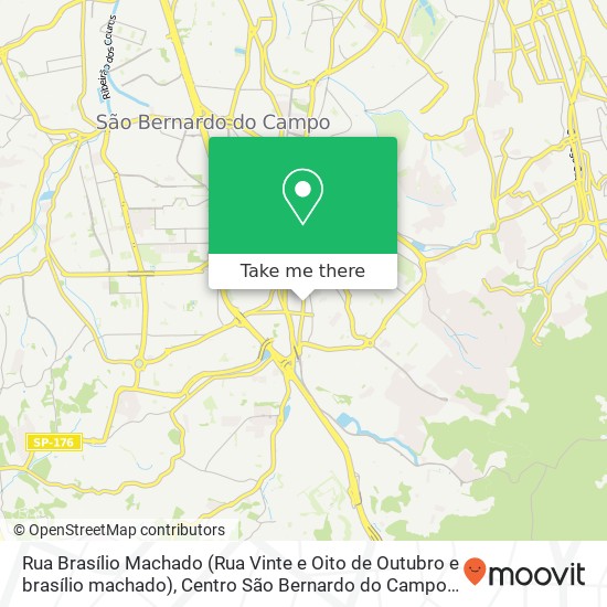 Mapa Rua Brasílio Machado (Rua Vinte e Oito de Outubro e brasílio machado), Centro São Bernardo do Campo-SP