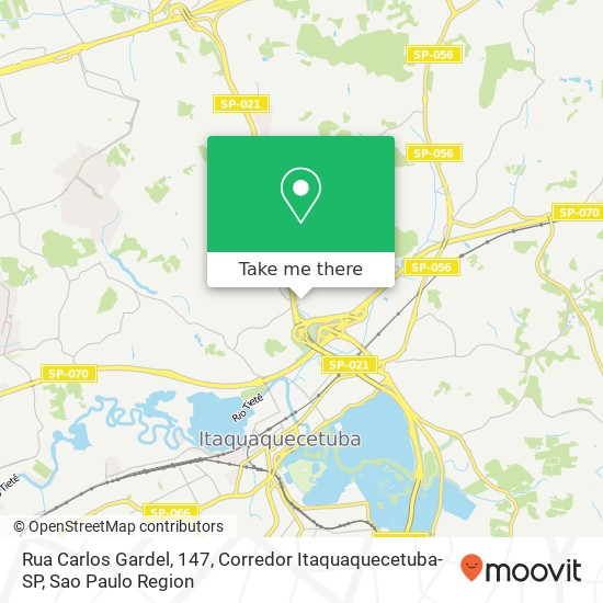 Mapa Rua Carlos Gardel, 147, Corredor Itaquaquecetuba-SP