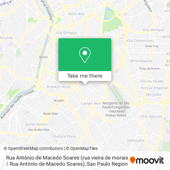 Mapa Rua Antônio de Macedo Soares (rua vieira de morais / Rua Antônio de Macedo Soares)