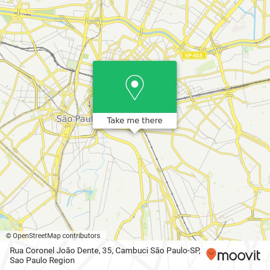 Rua Coronel João Dente, 35, Cambuci São Paulo-SP map