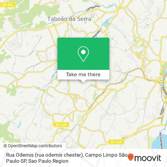 Rua Odemis (rua odemis chester), Campo Limpo São Paulo-SP map