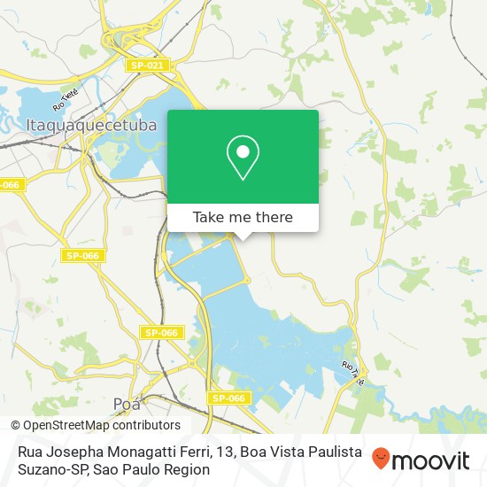 Mapa Rua Josepha Monagatti Ferri, 13, Boa Vista Paulista Suzano-SP