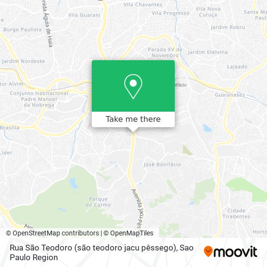 Rua São Teodoro (são teodoro jacu pêssego) map