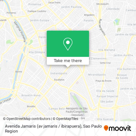 Mapa Avenida Jamaris (av jamaris / ibirapuera)