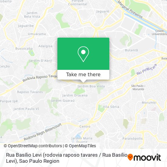 Mapa Rua Basílio Levi (rodovia raposo tavares / Rua Basílio Levi)