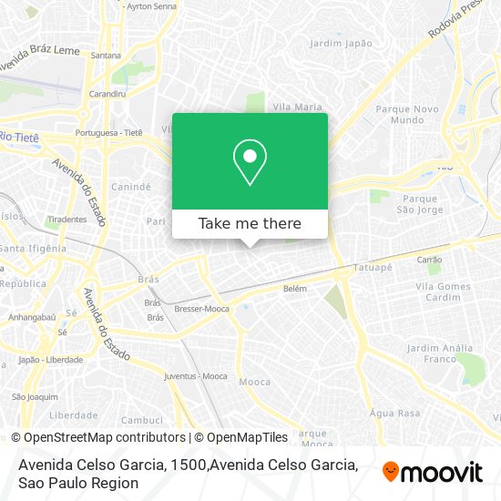 Avenida Celso Garcia, 1500,Avenida Celso Garcia map