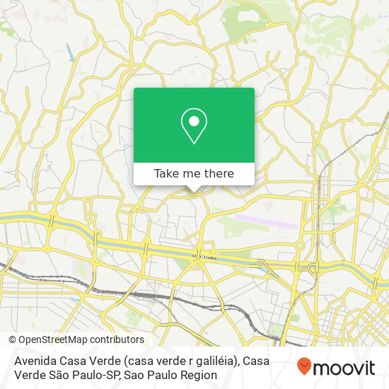 Mapa Avenida Casa Verde (casa verde r galiléia), Casa Verde São Paulo-SP