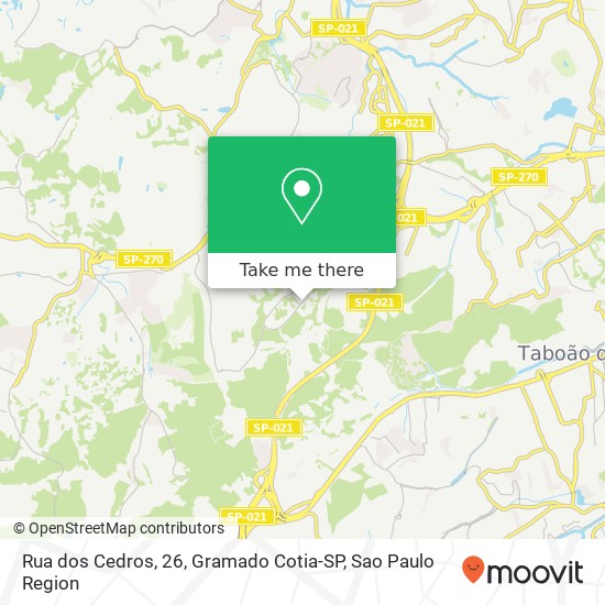Mapa Rua dos Cedros, 26, Gramado Cotia-SP