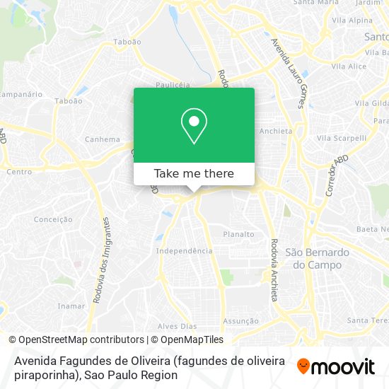 Mapa Avenida Fagundes de Oliveira (fagundes de oliveira piraporinha)