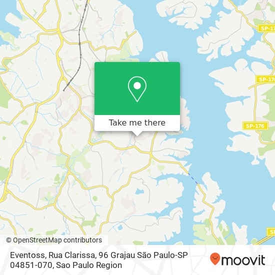 Mapa Eventoss, Rua Clarissa, 96 Grajau São Paulo-SP 04851-070