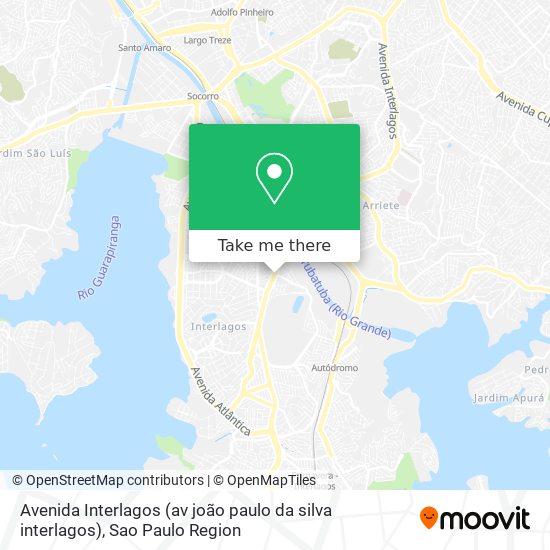 Mapa Avenida Interlagos (av joão paulo da silva interlagos)