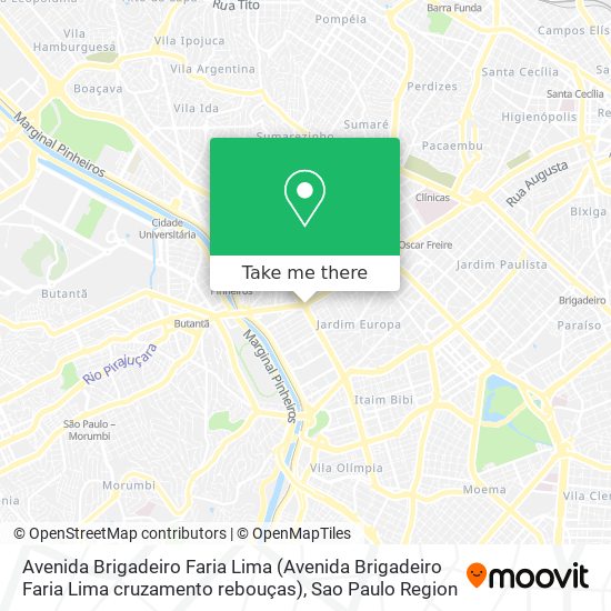 Mapa Avenida Brigadeiro Faria Lima (Avenida Brigadeiro Faria Lima cruzamento rebouças)
