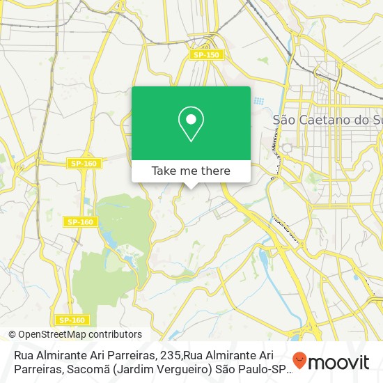 Mapa Rua Almirante Ari Parreiras, 235,Rua Almirante Ari Parreiras, Sacomã (Jardim Vergueiro) São Paulo-SP