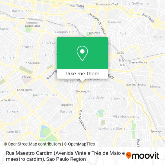 Rua Maestro Cardim (Avenida Vinte e Três de Maio e maestro cardim) map