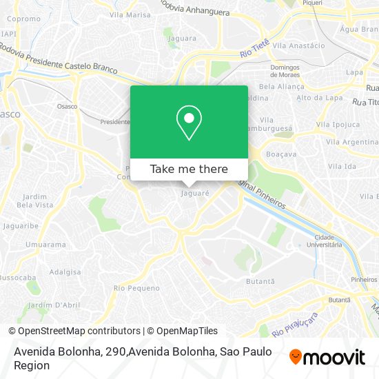 Mapa Avenida Bolonha, 290,Avenida Bolonha