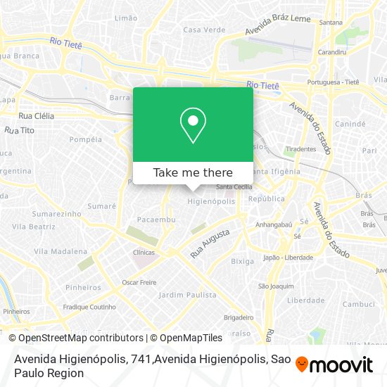 Mapa Avenida Higienópolis, 741,Avenida Higienópolis