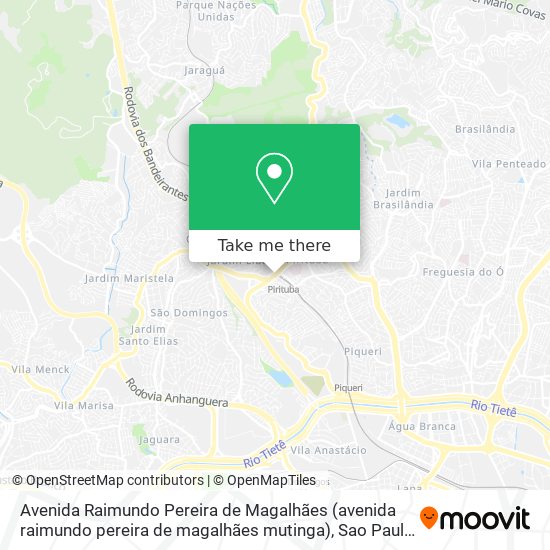 Mapa Avenida Raimundo Pereira de Magalhães (avenida raimundo pereira de magalhães mutinga)