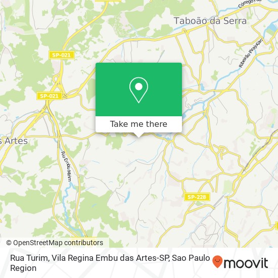 Mapa Rua Turim, Vila Regina Embu das Artes-SP