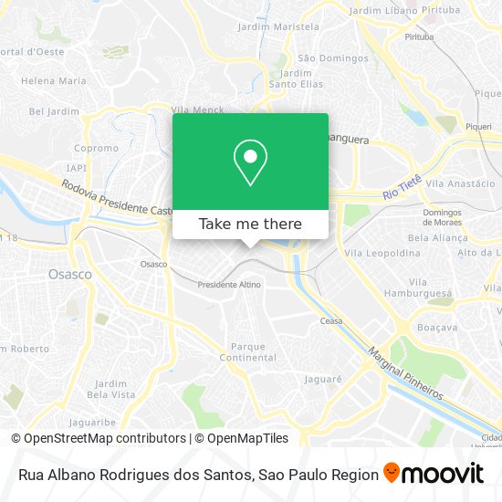 Mapa Rua Albano Rodrigues dos Santos