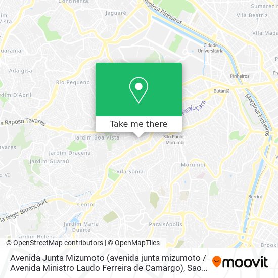 Mapa Avenida Junta Mizumoto (avenida junta mizumoto / Avenida Ministro Laudo Ferreira de Camargo)