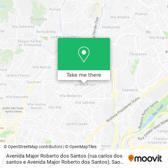 Avenida Major Roberto dos Santos (rua carlos dos santos e Avenida Major Roberto dos Santos) map