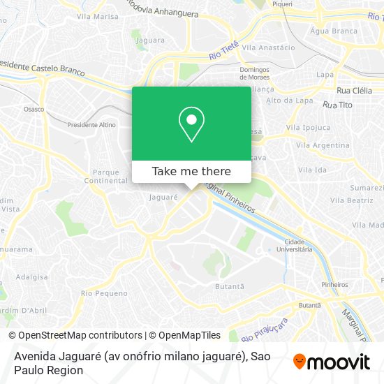 Avenida Jaguaré (av onófrio milano jaguaré) map