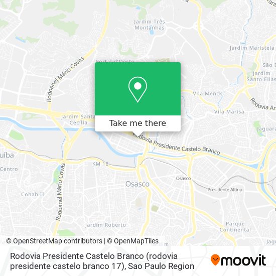 Mapa Rodovia Presidente Castelo Branco (rodovia presidente castelo branco 17)