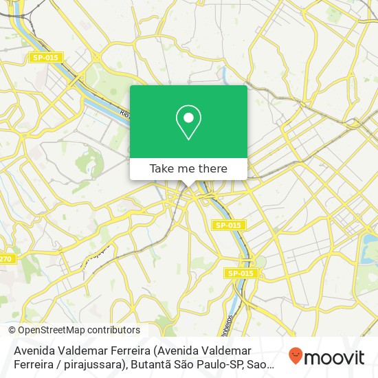 Mapa Avenida Valdemar Ferreira (Avenida Valdemar Ferreira / pirajussara), Butantã São Paulo-SP