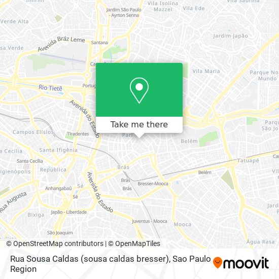 Mapa Rua Sousa Caldas (sousa caldas bresser)