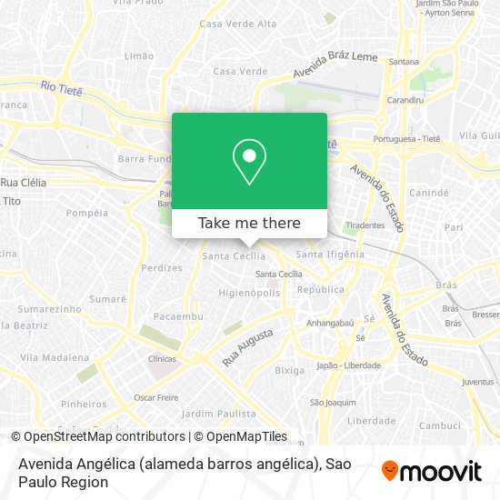 Mapa Avenida Angélica (alameda barros angélica)