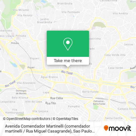 Mapa Avenida Comendador Martinelli (comendador martinelli / Rua Miguel Casagrande)